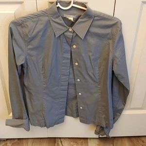 J Crew grey button up shirt size 6